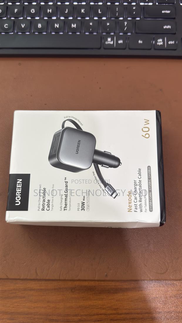 Retractable Car Charger (60watts) · Photo 1