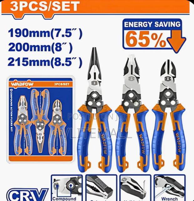 Wadfow 3-Piece Compound Action Pliers Set - Wps0403 · Photo 4