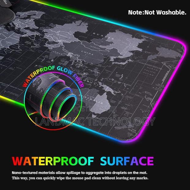 World Map Mouse Mat Design Gamer Computer Extra Large Led Mousepad · Photo 2