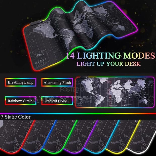 World Map Mouse Mat Design Gamer Computer Extra Large Led Mousepad · Photo 3