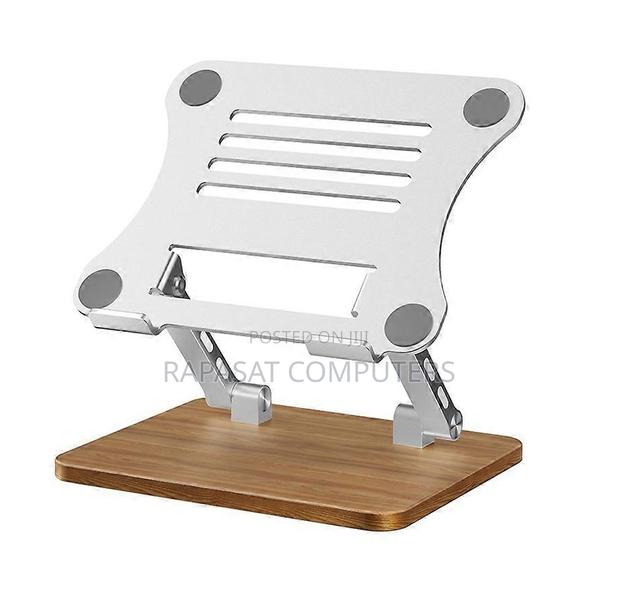 Laptop Stand J32 Wooden Base Metal Cooler Adjustable · Photo 1