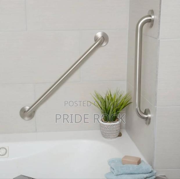 Towel Bar, Grab Bar, Black And Stainless, Chrome · Photo 2