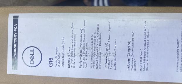 New Laptop Dell G16 7630 32GB Intel Core I9 SSD 1T · Photo 3