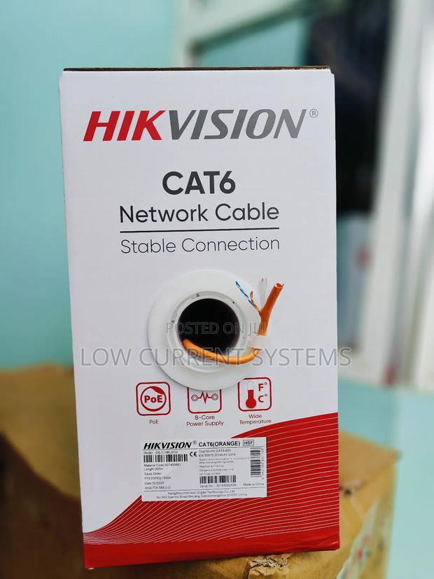Hikvision Utp Network Cable Cat6 Full Copper Networking Cable Orange · Photo 2