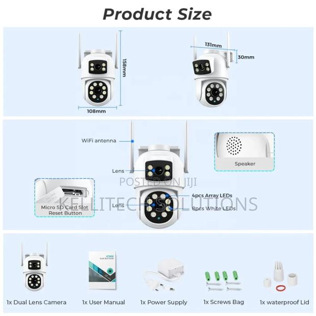Smart Wifi Double Lens CCTV Security Camera Videos · Photo 2