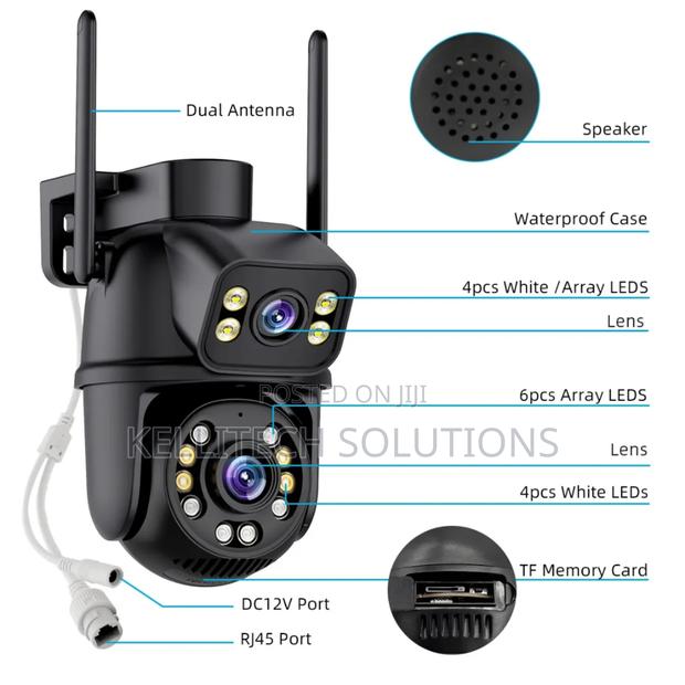 Smart Wifi Double Lens CCTV Security Camera Videos · Photo 1