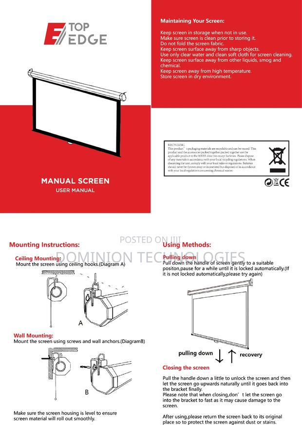 Top Edge 250*250 Manual Projector Screen · Photo 2