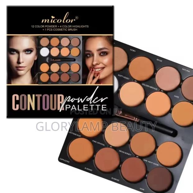 Micolor 16-color Contour Highlight Powder Palette With Cosmetic Brush · Photo 1