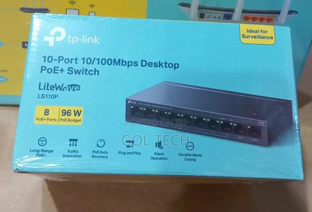 Tp Link 10-Port 10/100mbps Desktop Poe Switch Litewave Ls110p · Photo 2