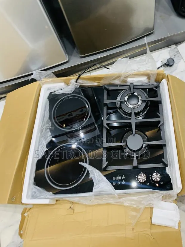 Newly Bulky Kenwood Black Glass 2 Gas Burners and 2 Electric Hob · Photo 1