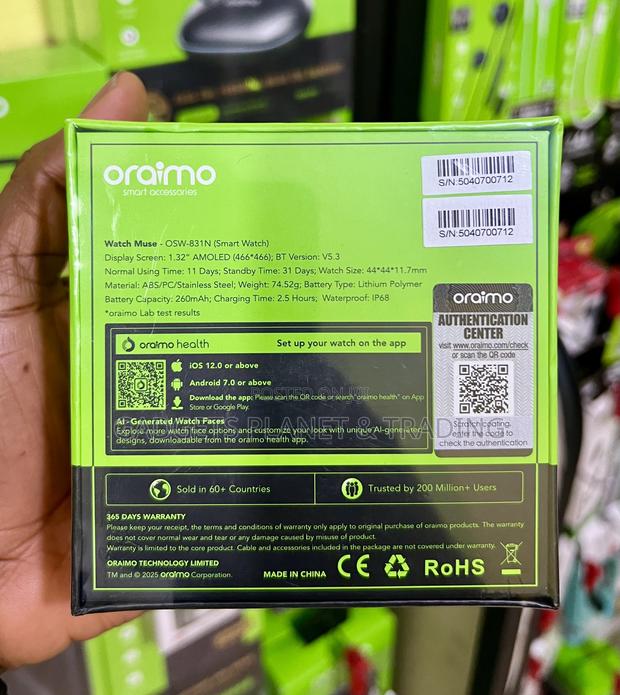 Oraimo Watch Muse 1.32” Amoled Ip68 Smart Watch - Osw-831n · Photo 2