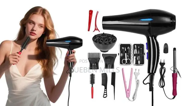 Black 12 in 1 Fast Drying Salon Hair Dryer · Photo 1