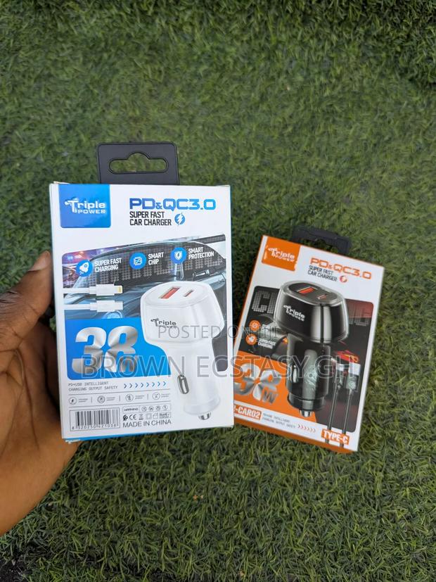 Triple Power 38watts Super Fast Car Charger · Photo 3