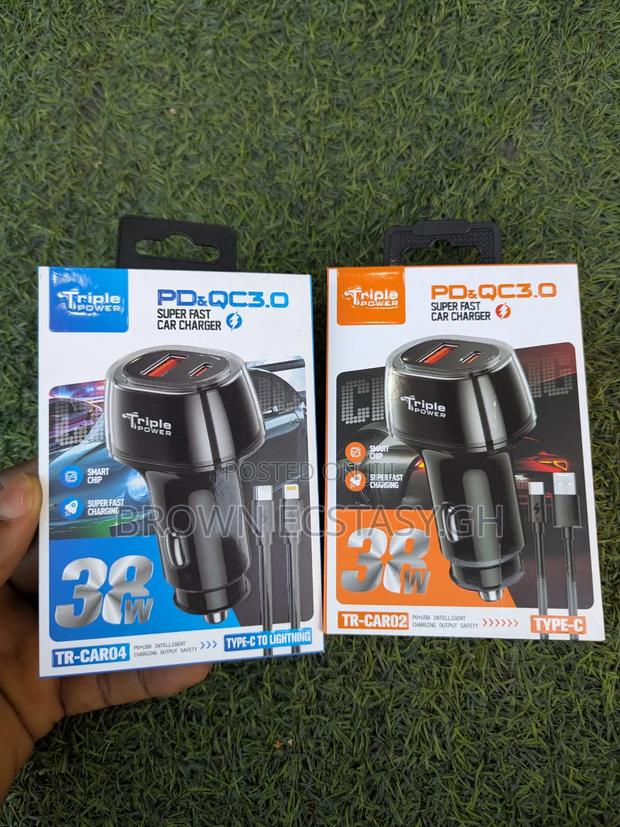 Triple Power 38watts Super Fast Car Charger · Photo 1