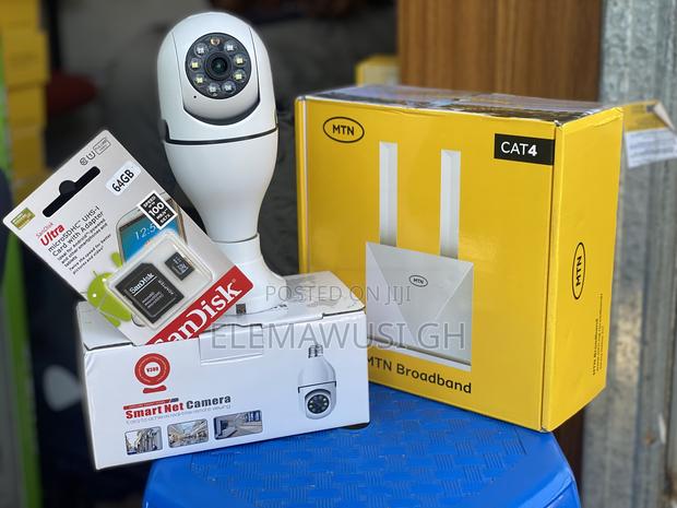 V380pro PTZ Bulb CCTV Camera $ Router Combo Plus Free 64gig Sd Card · Photo 2