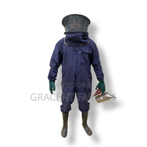 2-Zipper Navy Blue Cowboy Style Beekeepers' Jumpsuit With Gloves · Photo 1