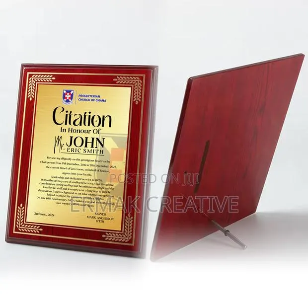 Citation Wooden Plaque A3 No Case · Photo 1
