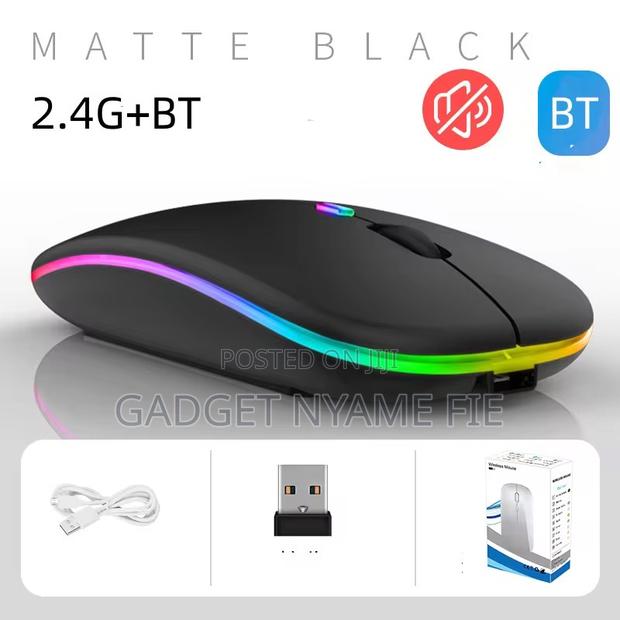 2.4g Rechargeable Ultra-thin Wireless Mouse - Black · Photo 1
