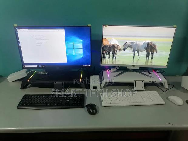 Gaming Desktop Or Monitor Stand With Rgb Light, Phone Holder Usb Hub · Photo 3