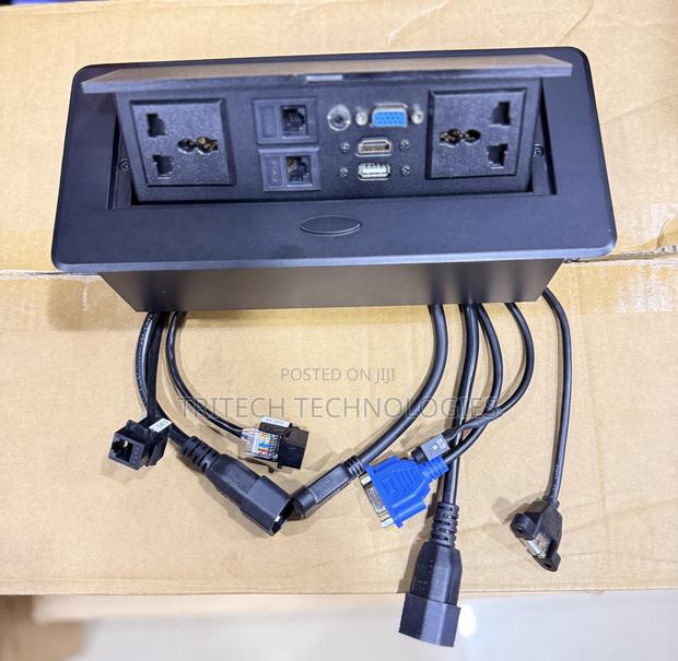Universal Popup Round Edge Tabletop Desk Power Socket · Photo 1