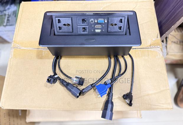 Universal Popup Round Edge Tabletop Desk Power Socket · Photo 2