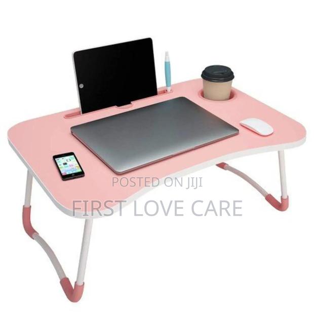 Laptop Table Pink And Black With Lamp, Mini Fan And Mini Power Bank · Photo 4