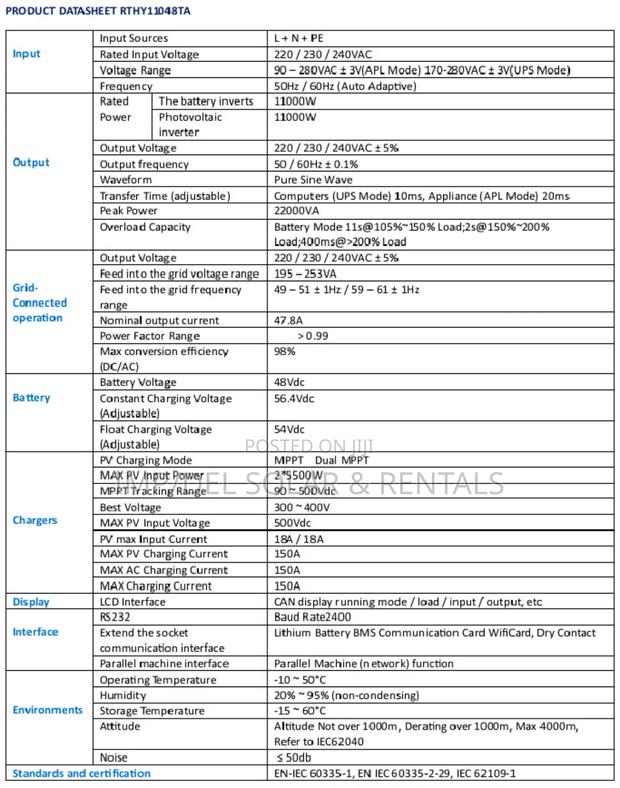 48v 11kw Solar Inverter Super Efficiency Hybrid · Photo 3