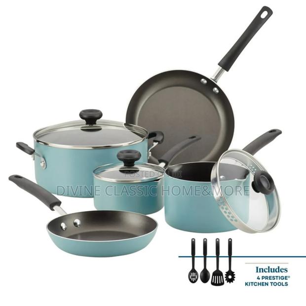 Farberware Easy Clean 12 PCS Nonstick Cookware Set With Cooking Tools · Photo 1