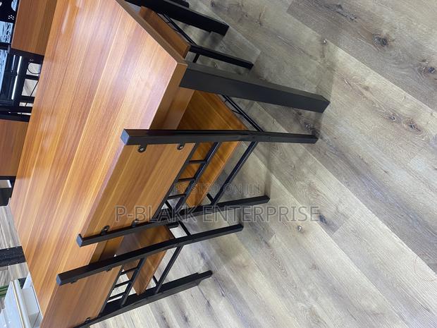 Wood Color Wooden Dining Table With 4chairs · Photo 2