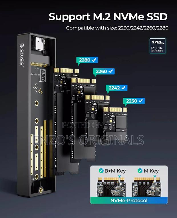 M.2 Nvme Ssd Enclosure 10gbps Original Orico Brand · Photo 3
