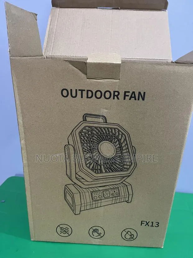 Outdoor Rotating Fan With Light and Power Bank · Photo 1