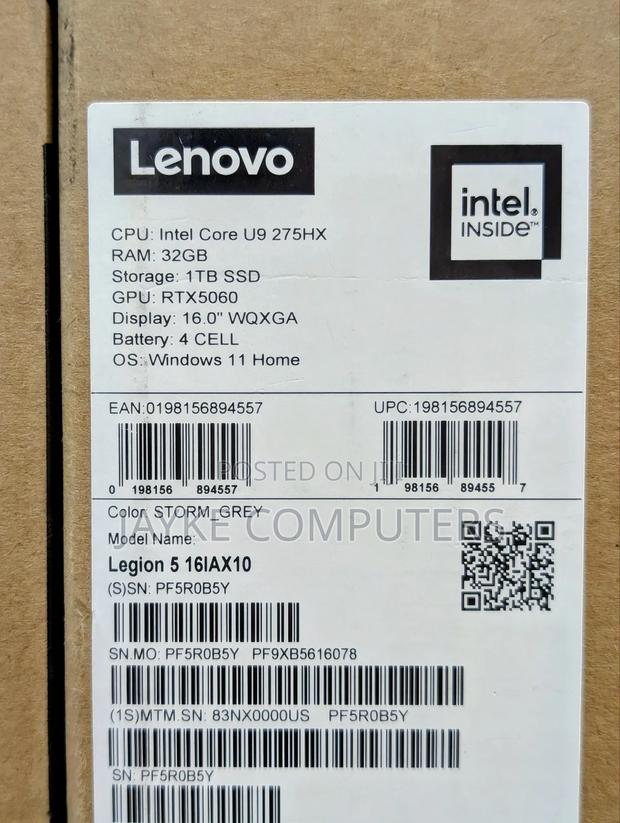 New Laptop Lenovo Legion 5 32GB Intel Core Ultra 9 SSD 1T · Photo 1