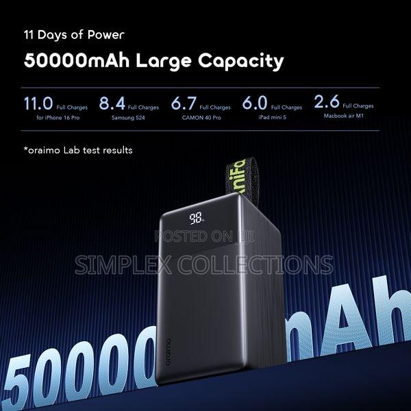 Oraimo Powerjet 501 50000mah 85w Fast Power Banks for Laptops · Photo 3
