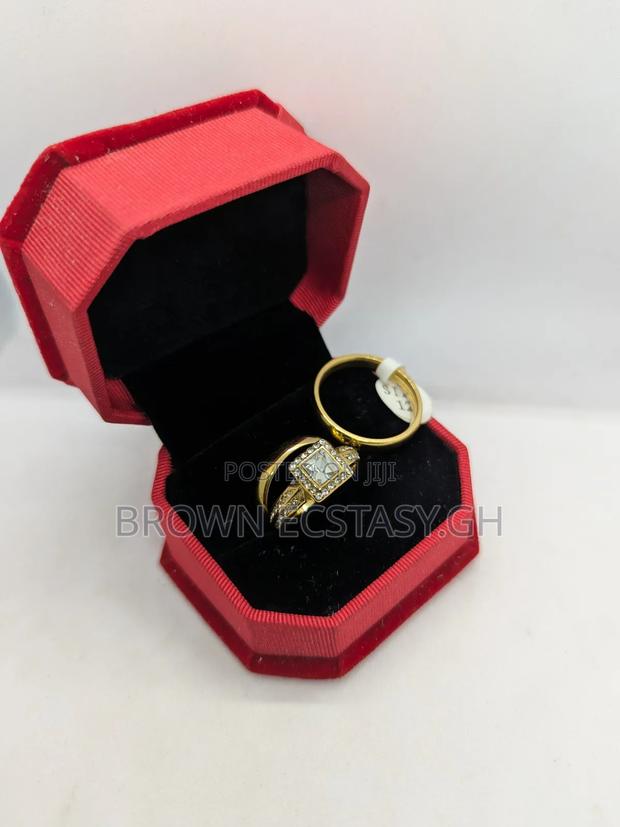 3 Piece Wedding Rings Square Shaped Stones (Swipe) · Photo 2