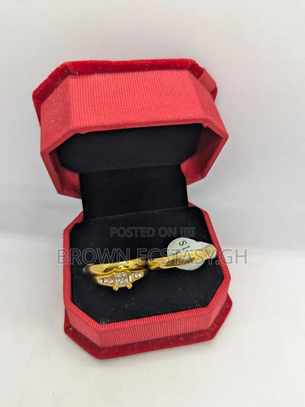3 Piece Wedding Rings Square Shaped Stones (Swipe) · Photo 1