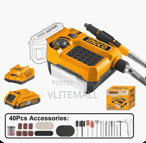 Ingco Lithium-Ion Cordless Die Grinder With 20v 2.0ah Battery · Photo 4