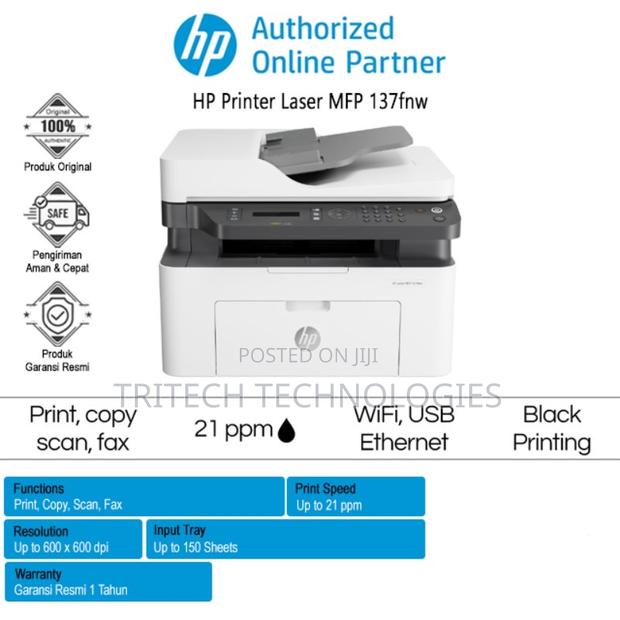 Hp Printer Laserjet MFP 137fnw 4 in 1 Printer · Photo 1