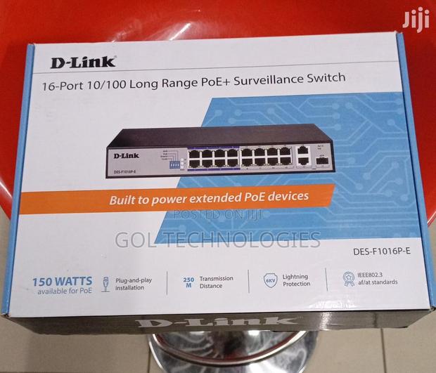 D-Link 16-Port 10/100 Long Range Poe+ Surveillance Switch Des-F1016p-E · Photo 2