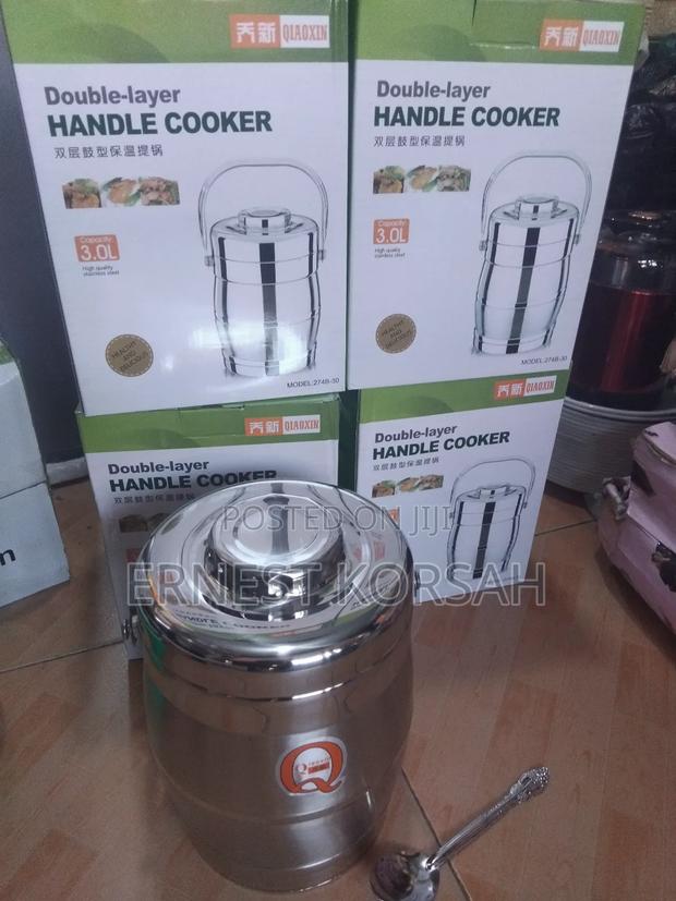 3l Stainless Steel Double Layer Handle Storage Insulator · Photo 1