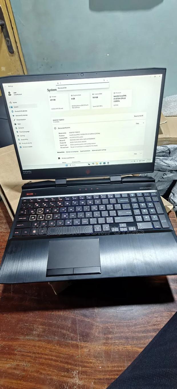 Laptop HP Omen 15-dh002nr 16GB Intel Core i7 SSD 512GB · Photo 8
