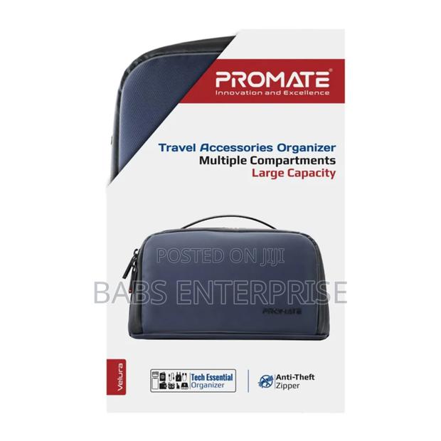 Promate Velura Large Capacity Tech Accessory Pouch Blue · Photo 5