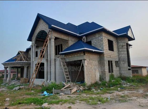 Blue-Black Colored Euro Roofing Tiles Project · Photo 1