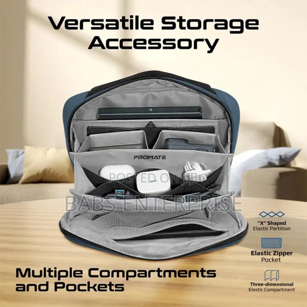 Promate Urbanpouch Versatile Tech Essential Organizer Pouch Bag Blue · Photo 2