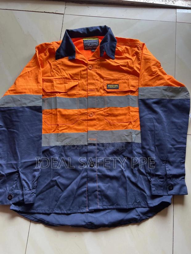 Reflective Work Shirt Orange/Navy · Photo 1