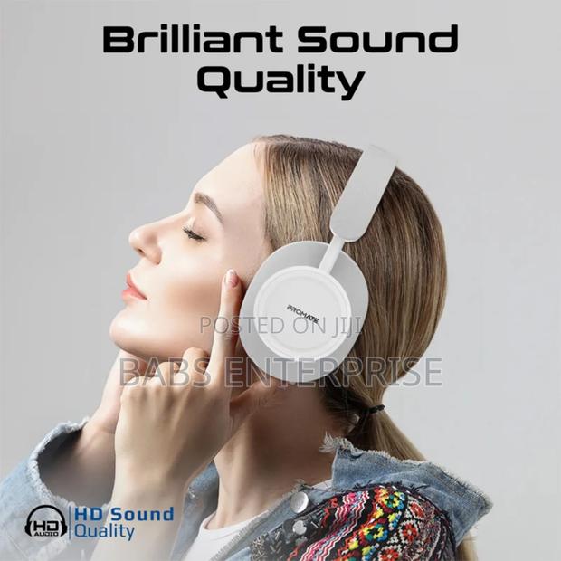 Promate Takt High Fidelity Over-ear Stereo Wireless Headphones – White · Photo 2