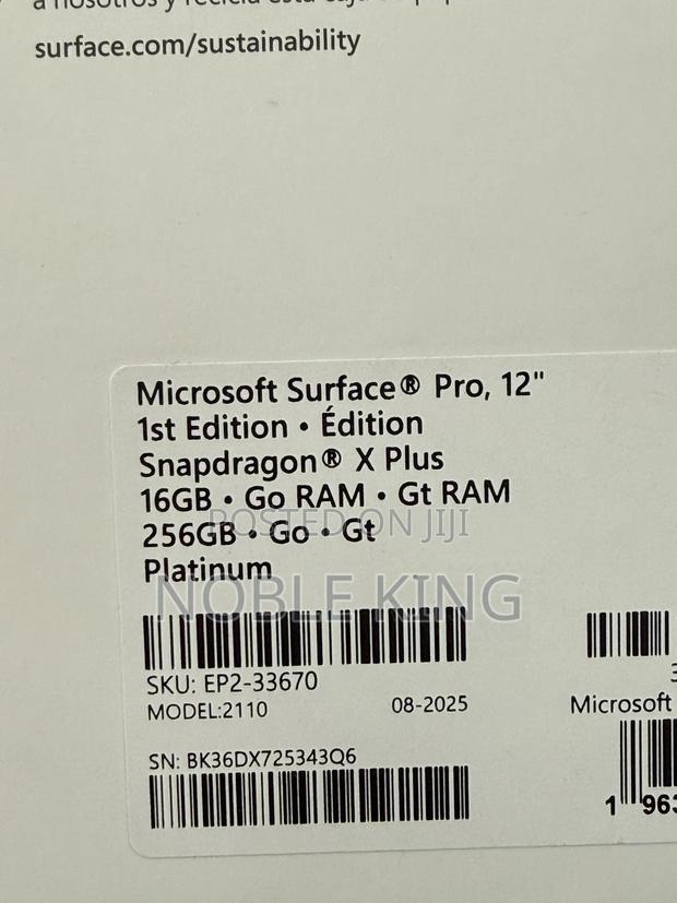 New Laptop Microsoft Surface Pro Copilot+ PC 12 16GB SSD 256GB · Photo 3