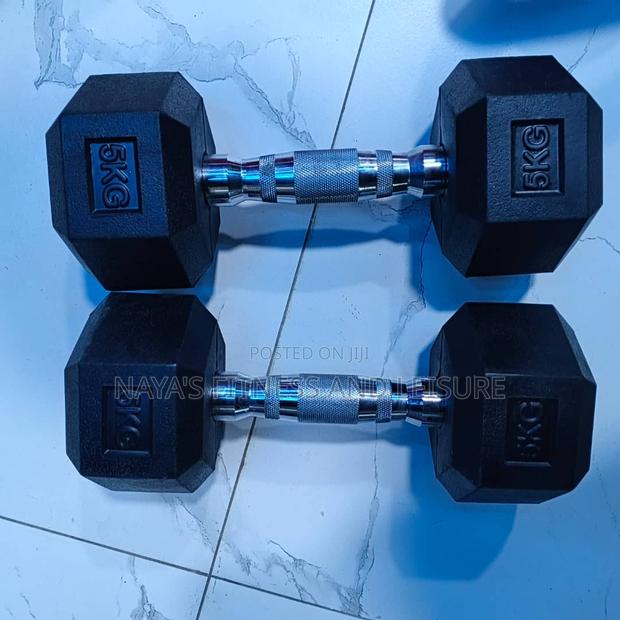 5kg Pair Dumbbells Hex · Photo 2