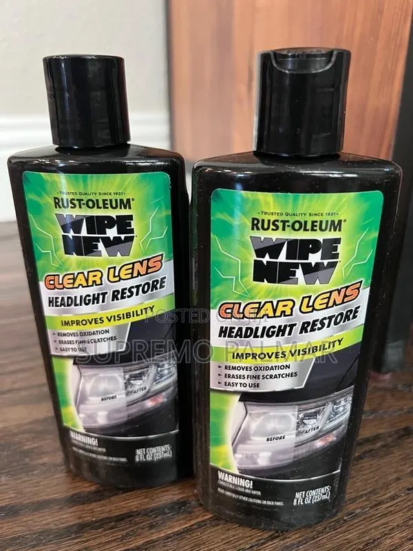 Rust-Oleum Wipe New Headlight Restore Clear Lens Polish – 8oz · Photo 1