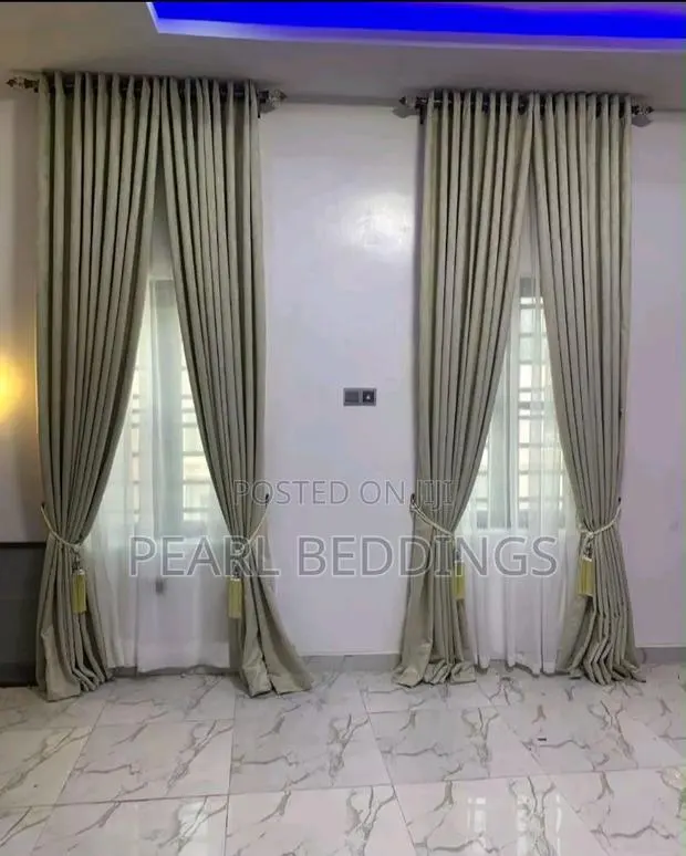 10ft Tall Luxurious Quality Heavy Total Blackout Textured Curtains · Photo 1
