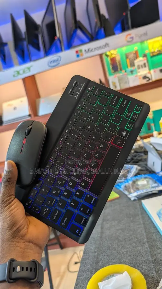 Mini Wireless Bluetooth Keyboard Mouse Wilth RGB Light · Photo 1